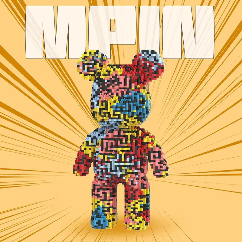 Creative Bear Construction Building Blocks Set, Brick Model Set, 7250 Pieces, 43cm High Labyrinth Bear DIY Toy for Boys & Girls, Home Decor Gift Idea