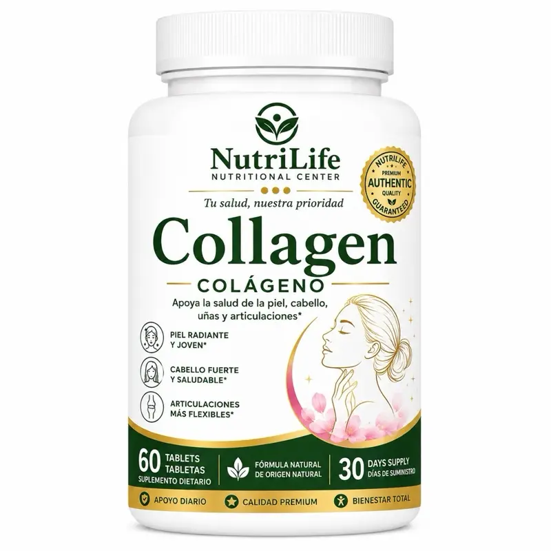 Collagen Tablets | Hydrolyzed Collagen + Vitamin C + Biotin | Skin, Hair & Nails Support | 60 Tablets