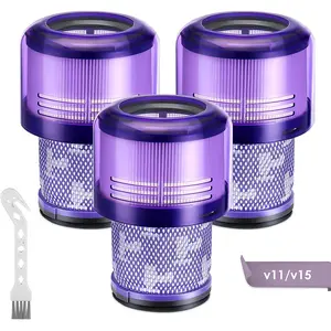Dyson V11/V15 Vacuum Filters 3 Pack Replacement Parts for V11 Animal, Torque Drive, Complete, Extra, V15 Detect, SV14, SV15, SV17, SV22, SV28 - Washable & Reusable Household Filters
