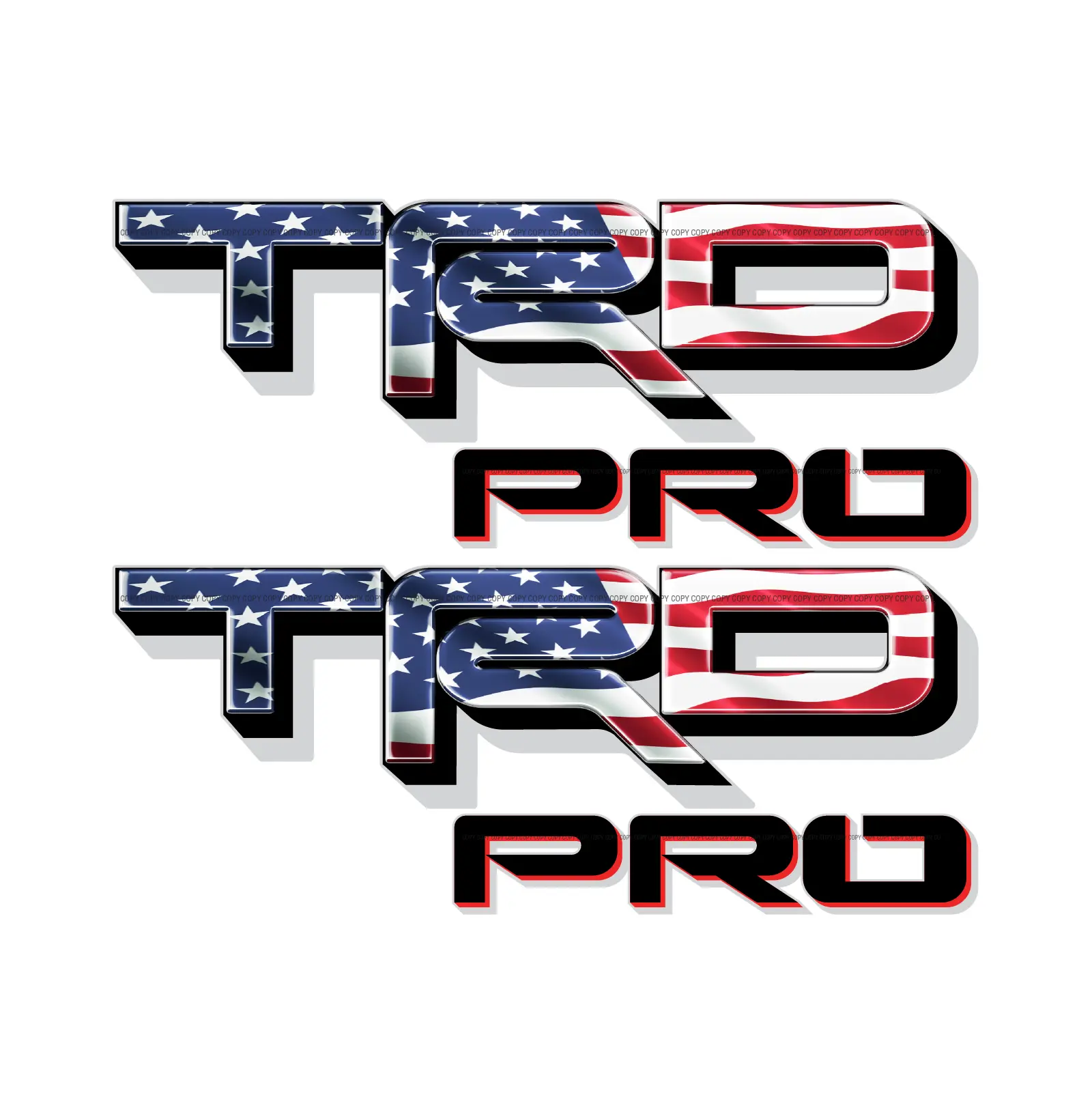 TRD Pro Decals for New Toyota Tacoma Replacement Stickers / USA Flag
