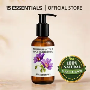 Geranium & Citrus Body Oil for Firming & Cellulite Appearance – Hydrating Massage Oil for Smooth & Tight Skin, Natural Glow Body Treatment, 4.06 fl oz / 120ml,   Supports Health Leg Muscles summeressentials