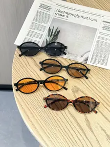 Women's Vintage Oval Frame Sunglasses, Soft Colored Lenses, Lightweight Comfortable Fit, Versatile Casual Style for Daily Commute Travel