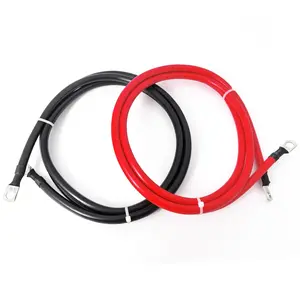 4AWG 4FT 4 Gauge Battery Power Inverter Cables with 3/8 in Lugs Both Ends for Automotive Car Marine Solar ATV Lawn Mower Motorcycle