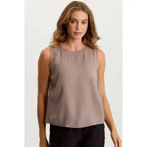 Massimo Twill/Jersey Wide-Neck Tank