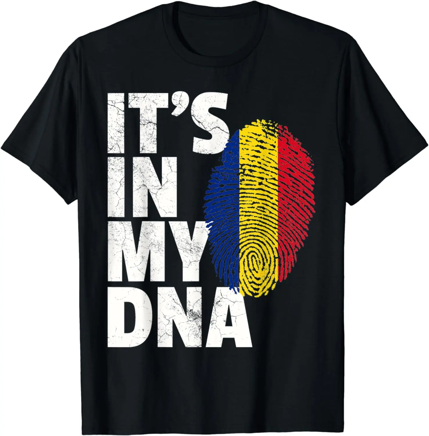 IT'S IN MY DNA Romanian Romania Flag Men Women Gift Summer Casual Shortsleeve Cotton T-Shirt