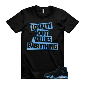 Tee Matching AJ 14 Black University Blue 2026, University Blue 14s Shirt, Classic Fit, Fashion Clothes, Design Printed T-Shirt, 100% Cotton, Gift For Sneakerhead