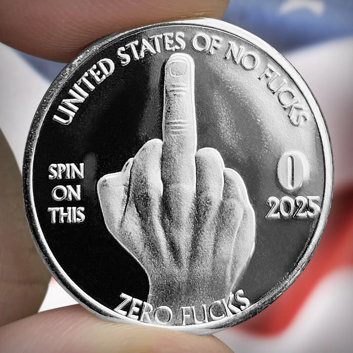ZFG Inc. Middle Finger/Zero Fucks Coin - 10-Pack - 10 Shiny Coins