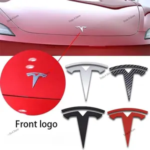 Tesla Model 3/y Front & Rear Car Emblem Set, Customizable Tail Logo Replacement, Personalized Automotive Accessories, Abs Material, Car Stickers