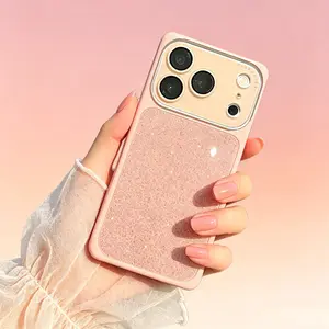 Glitter Stylish Smartphone Case - 4-Corner Anti-Drop Full Protection Cover, Cellphone Handheld Devices Accessories Compatible with IP 17 Pro Max, 16 Pro, 15, 14, 13 Protective Casing