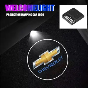 2pcs LED HD Car Door Welcome Light, Auto Logo Projector Lamps for Chevrolet Cruze Sonic Silverado Trax Camaro Captiva Equinox Trailblazer