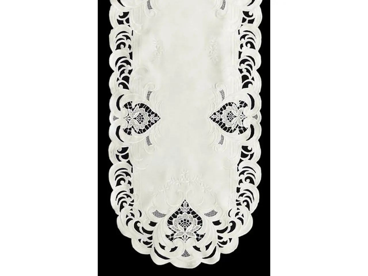 Sinobrite H7889-1 Ivory Elegance Square Table-Topper- 36 x 36 in.