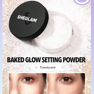 SHEGLAM Baked Glow Setting Powder - Oil Control Loose Setting Powder for Makeup and Cosmetic
