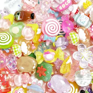 【NO Hole NOT Bead】Wholesale Kawaii Cute Color Series Food Sweets Animal Flower Fruit Ice Cream Glue Phone Case Making Christmas Cartoon DIY Accessories Flatback Slim Fillings Home Decor Charms