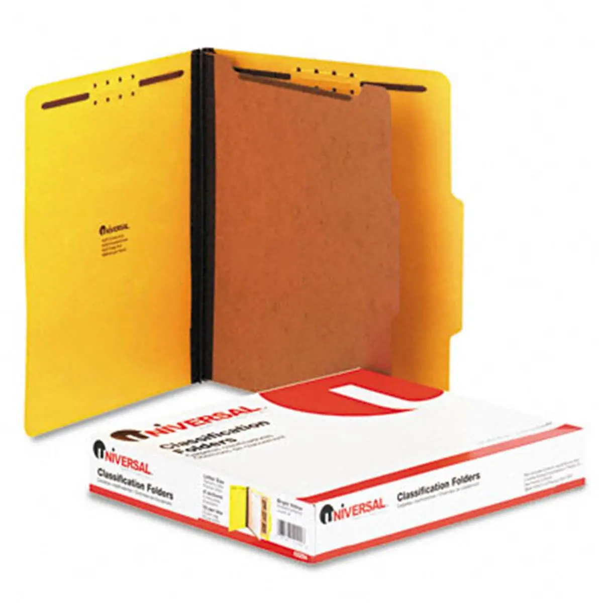 212 MAIN Universal Pressboard Classification Expandable File Folder - Letter Size, 4-Section File Dividers, Yellow, 10/Box, Office Filing Storage Supplies, Folder Organizer For Desk
