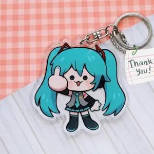 Hatsune Miku Middle Finger | Matte Vinyl Acrylic Keychains, Great For Daily Use Or As Thoughtful Little Gifts For Your Friends And Yourself