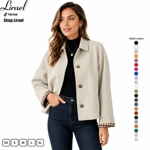 🛑 Instant Leg Lengthening!Cropped Trench Coat Flattering Tailored Fall Windbreaker (Steal Deal!)