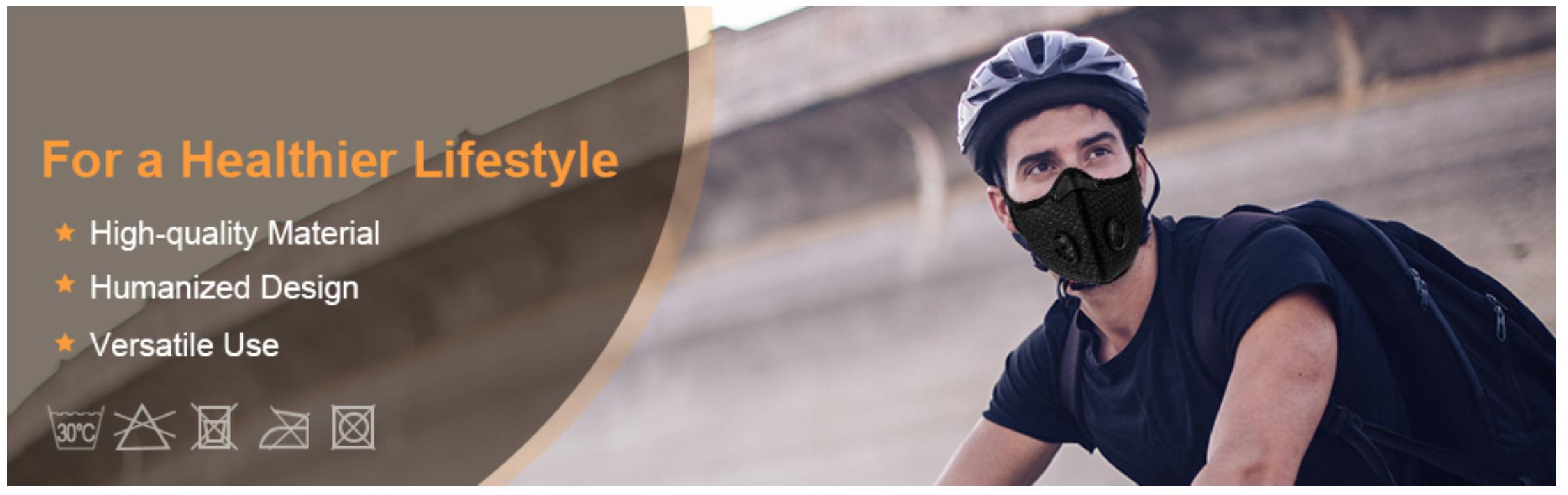 Reusable PM2.5 Cycling Face Mask for Men Women, Breathable Dust Mask with Breathing Valve, UV Protection Motorcycle Riding Face Cover, Windproof Outdoor Sports Mask for Running Hiking Fishing Camping Workout Travel Summer Essentials