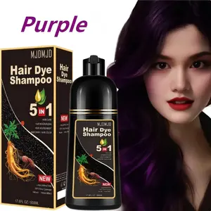 Purple Hair Dye Shampoo,5-in-1 Semi-permanent Hair Dye,Mild Formula, Rich Color, Instant Color,Safe for Sensitive Scalp, Plant-Based for Women & Men, Gray Hair Coverage & Long Lasting Color,suitable for all hair types，With 2 Free 12ml Hair Masks Included