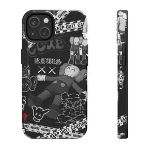 Monochrome Street Art Phone Case Keep Out Graffiti Style Design | Edgy Urban Protective Cover for iPhone 17 16 15 14 13 12 Trendy Modern Art Aesthetic Case