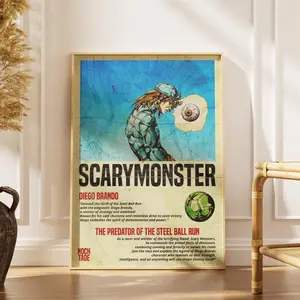 Diego Brando Steel Ball Run Poster - JoJo SBR Scary Monsters Wall Art Print