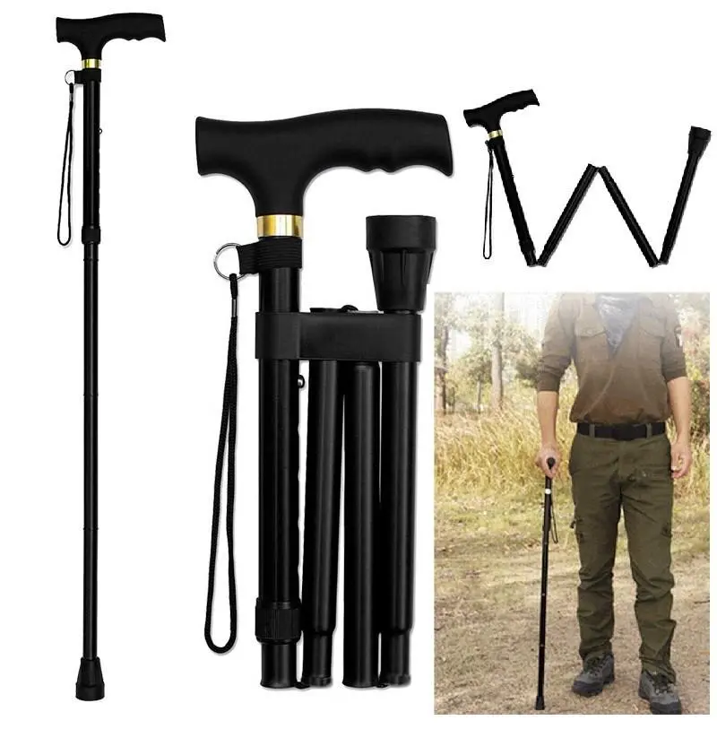 Adjustable Aluminum Hiking Pole - Collapsible, Lightweight Stick with Ergonomic Grip, Outdoor Camping Equipment for Travel, Backpacking
