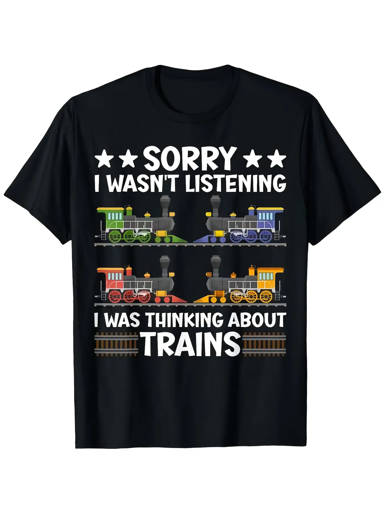 Train Funny Humor Saying Railroad Locomotive T-Shi unisex soft cotton short sleeve t shirt, vintage graphic casual tee for men women teens, perfect birthday holiday gift for camping travel gym daily street  wear