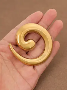 1pc Fashionable Gold & Silver Color Minimalist Stainless Steel Large Spiral Swirl Brooch Pin, Geometric Statement Vortex Lapel Pin Jewelry Fashion Accessory Suitable For Women's Daily Wear