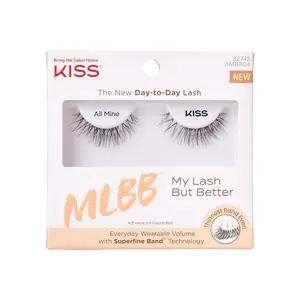 MLBB My Lash But Better False Eyelashes, Everyday Wearable Volume with Superfine Band Technology, Easy To Apply, Reusable, Cruelty-Free, Contact Lens Friendly, Style 'All Mine', 1 Pair Fake Eyelashes Makeup Eyelashes Extensions