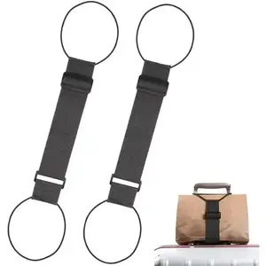 【Father's Day Gift】2Pcs Adjustable Elastic Luggage Bungee Straps - Travel Suitcase Bag Attachment Belt for Home & Party Travel Needs