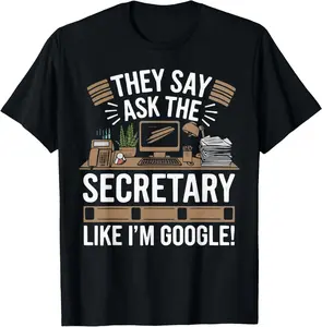 Cotton Graphic Tees Streetwear School Secretary Attendance Job Profession T-Shirt