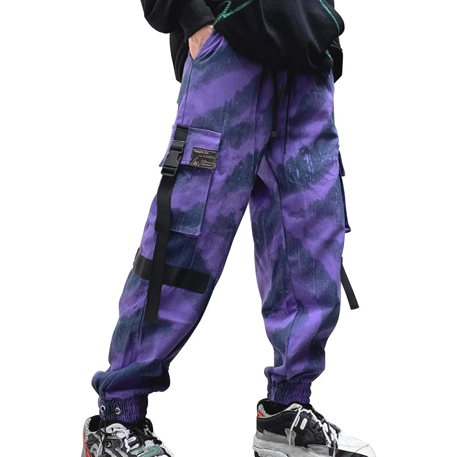 Men's Purple Techwear Streetwear Joggers Tactical Hip Hop Pants Purple Overalls Sweatpants Cargo Pants for Men
