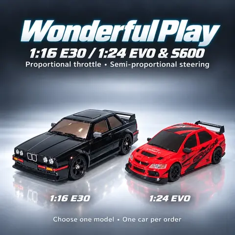 1:16 & 1:24 Scale 4WD RC Drift Car, Realistic Sports Car Design, Electric Remote Control Racing Car, Proportional Throttle, LED Underglow Lighting & Headlights, Drift Tires, Rechargeable Battery, Indoor Fun, Gift for Kids & Adults, RC Car Enthusiasts