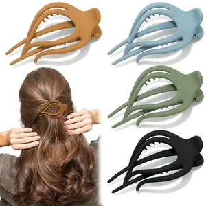 4 Pcs French Concord Flat Hair Clip Claw Side Slid Flat Alligator Oval Hair Clips No Slip Duckbill Hair Barrettes for Women Girls Thick Thin Hair FASOTY