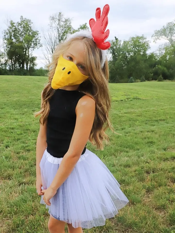 Chicken Costume - Complete Kids Costume Set with Tutu, Headband, & Beak