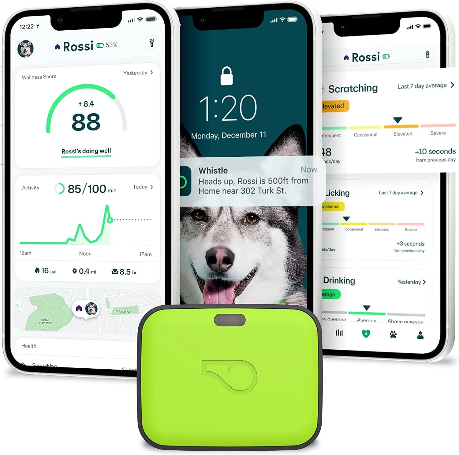 Unleash Adventure with the GO Explore Health + GPS Tracker for Pets – Green Edition (100-04202-00)