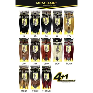 Mira Hair Braid Collection - 15 Pieces of 4+1 Ombré Blends with 1B Natural Black Roots and Lighter Colors on Ends