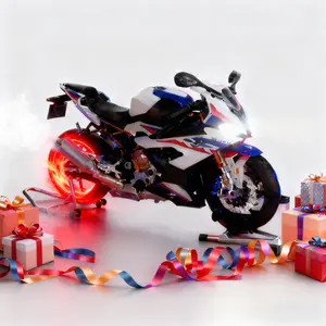 XLG Compatible for 1:6 S1000RR alloy die-cast motorcycle model, Diecast metal model, with jet and sound effects and display stand, Motorcycle Collection, Gift, Toy Moto Bike for Kids and Collectors Ages 8 and up