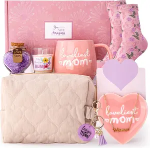 Mother's Day Gift Mom Birthday Gifts for Mom from Daughter Son - Funny Mothers Day Birthday Gifts Ideas for New Moms Mother - 14Oz Ceramic Coffee Mug, Heart-Shaped Jewelry Dish, Gift Boxed Set, 10pcs - Best Moms Gift