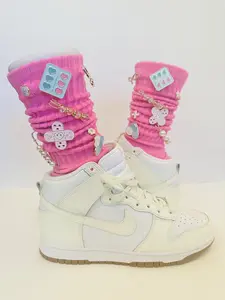 Pink Nurse Theme Junk Socks For Women Comfort