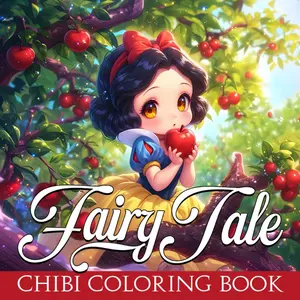 Chibi Fairy Tale Coloring Book: Amazing Kawaii Princess Coloring Pages and Cute Tiny Characters Designs for Teenagers Stress Relieving and Relaxation | Princess, Mermaid, and More