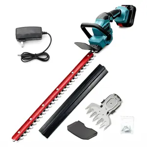 Vryna Cordless 2-In-1 Hedge Trimmer, 23.58inch Shrub Trimmer and 20v Battery-Powered Grass Shears with Battery and Charger, Lock, Quick-Change Blades, Electric Hedge Shears Compatible with Makita Batteries.