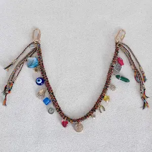 Evil Eye Geometric Bag Charm – Bohemian Style Handbag Decoration, DIY Bag Pendant Accessory for Totes and Crossbody Bags