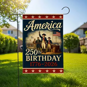 250 Year American Garden Flag 12x18 Inch, Made of Polyester for Yard Use, Commemorative Edition of The 250Th Anniversary American Patriotic Flag Featuring The Stars And Stripes Design, Marking The Years 1776 to 2026, No Flagpole
