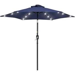 Gaomon 10-Foot Outdoor Center-Post Umbrella (300-38-8 LED Beads) - Features Zinc Alloy Tilt Mechanism and Crank Lift - 2-Year Fade-Resistant Steel Patio Umbrella, Equipped with Push-Button Tilt Adjustment and Crank-Operated Lifting Function shade garden