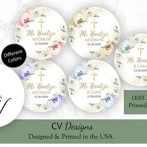 Custom Baptism Bautizo Stickers 2 Inches 100pcs Any Occasion Custom Baptism Bautizo Stickers 2 Inches 100pcs Any Occasion