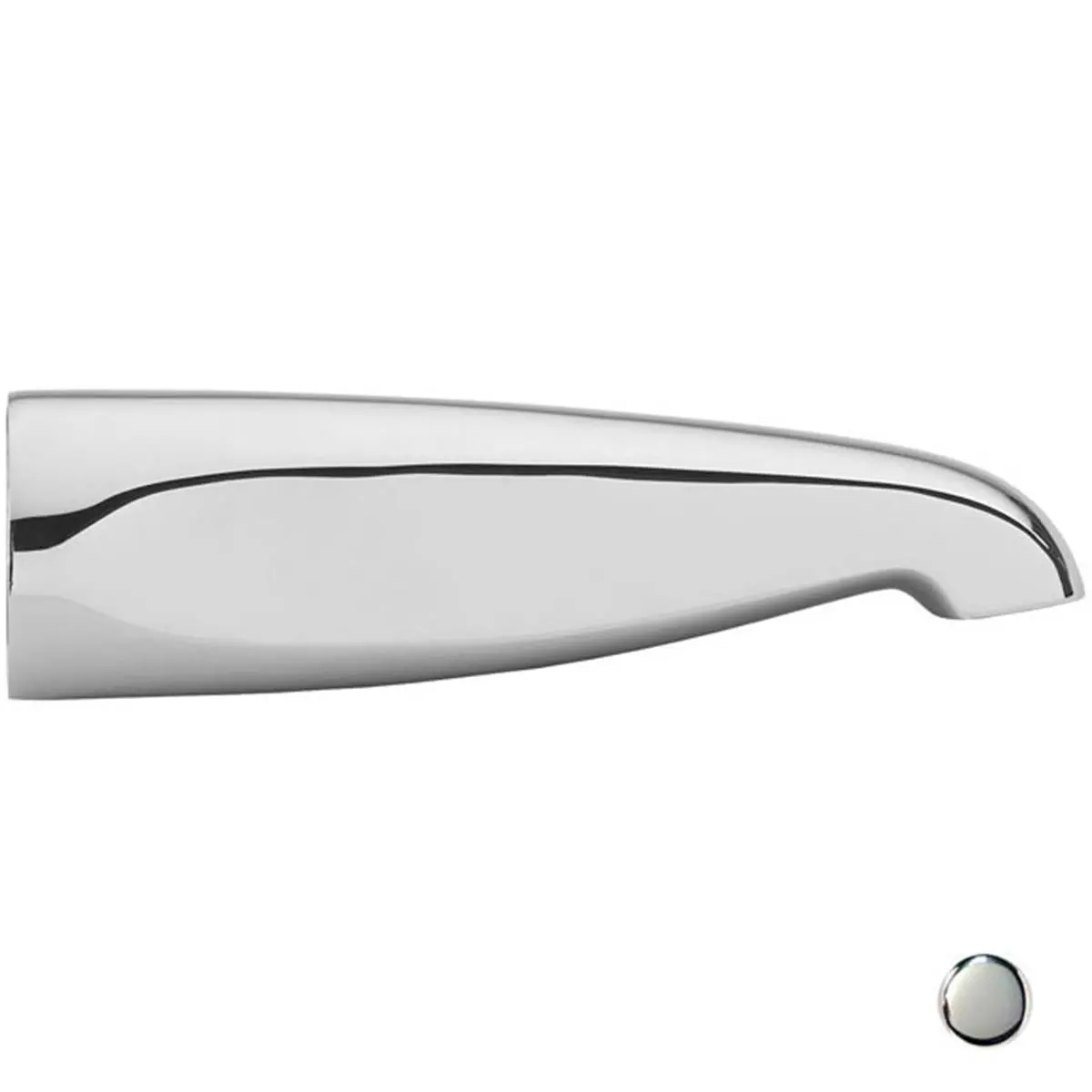 Westbrass Rear Threads Solid Brass Tub Spout - 0.5 in. Polished Chrome Metal Tub Tap with Brass Bushing, Fits 1/2" IPS or 3/4" IPS