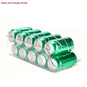 Transparent Plastic Refrigerator Storage Box for Organizing Canned Foods, Beverages and Bottle, Durable Hand-Washable Solution for Maximum Space Efficiency, Fridge Storage Organizer