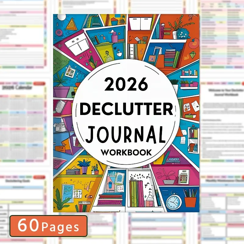 2026 Declutter Journal Workbook: Planner Notebook, Life Planner Journal, 60 pages of practical journals, with a whole year of delicate planning, easily help organize your living space, and also give yourself a small gift for Christmas