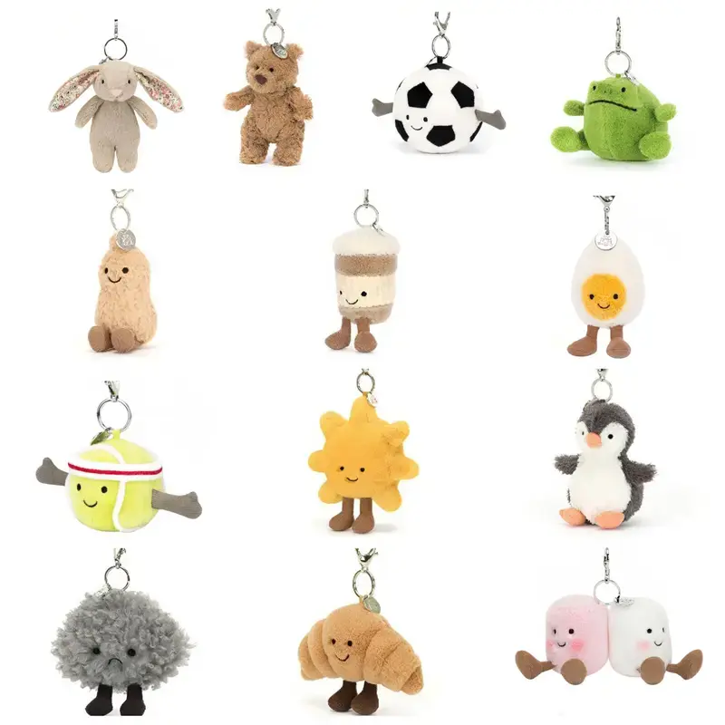 Jellycat Plush Toy Keychain – Adorable Stuffed Animal Bag Charm, Cute Kawaii Keyring Gift for Women, Girls, Kids and Fans