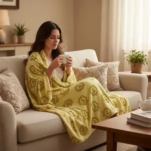 Buddha Lotus Mandala Blanket | Sherpa Fleece Meditation Throw